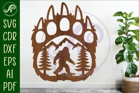 Crafting the Wild: A Guide to the Bear Paw Print with Bigfoot Wall Sign