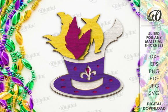 Creative Mardi Gras Tiered Tray Laser Cut Designs
