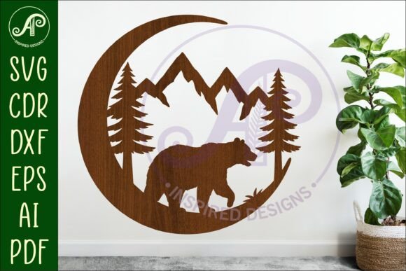 Crescent Moon Bear: A Whimsical Wall Sign Design