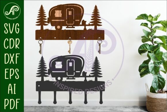 Custom Caravan Key Holder Designs for Laser and Metal Cutting Projects
