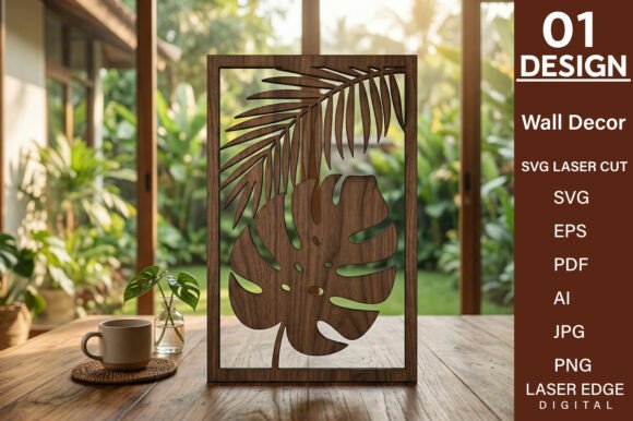 Elevate Your Laser Cutting Projects with Tropical Leaf Wall Art SVG Designs