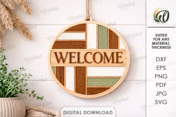 Elevate Your Space with a Welcome Round Sign Laser Cut