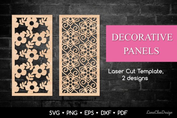Enhancing Spaces with 2 Floral Decorative Vertical Panels SVG