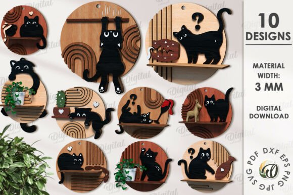 Evaluating the Naughty Cats on Shelf Round Signs Bundle for Creative Projects