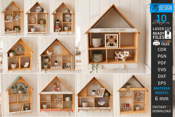 Farmhouse Wall Shelves Laser Cut Bundle: A Versatile Solution for Modern Home Decor