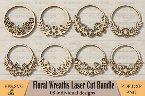 Floral Wreaths Laser Cut Bundle for Crafters