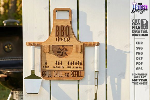 Funny BBQ Timer Laser Cut Wall Signs for Custom Decor
