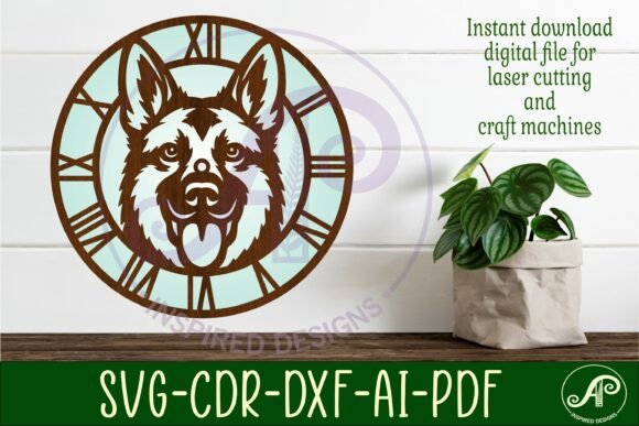 German Shepherd Dog Clock Wall Clocks: Laser Cut Guide
