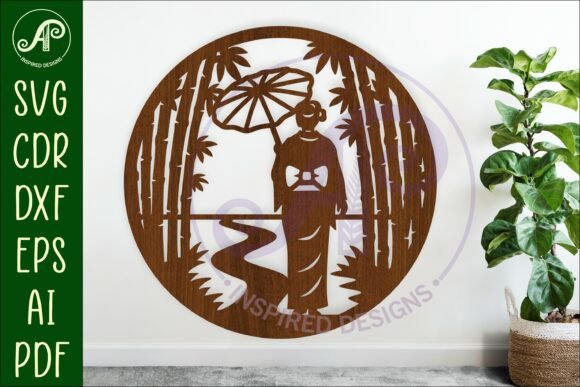 Integrating Japanese Bamboo Wall Art SVG Geisha Designs into Modern Digital Fabrication
