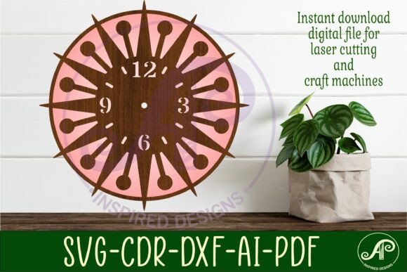 Mid Century Modern Clock Laser Cut 3: Design Guide