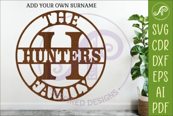Monogram Family Letter H Name Sign SVG