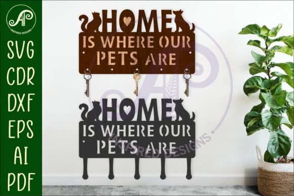 Pet Key Holder SVG Cat Dog Key Rack