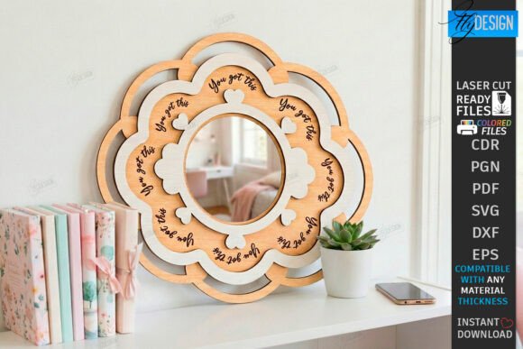 Transform Your Space with an Affirmation Mirror Frame Laser Cut CNC Design